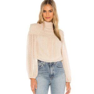 Astr the Label Libra Mock Neck Blouse Buttermilk